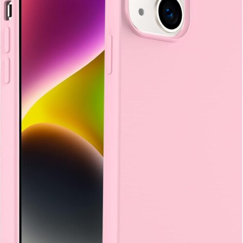 Designed for iPhone 14 Plus Case, Silicone Ultra Slim Shockproof Phone Case with Soft Anti-Scratch Microfiber Lining, [Enhanced Camera Protection] 6.7 inch (Pink)