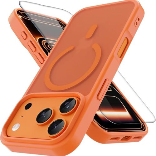 Anti-Yellowing Magnetic for iPhone 17 Pro Max Case with 1 Screen Protector [Mil-Grade Drop Protection] [Compatible with ] Shockproof Slim Transparent Protective Phone Case, Clear