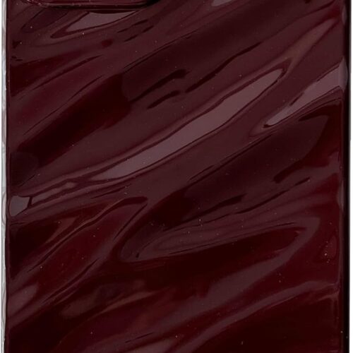 for iPhone 14 Case,Water Ripple Pattern Curly Wave Shape Soft Phone Case (Wine Red)