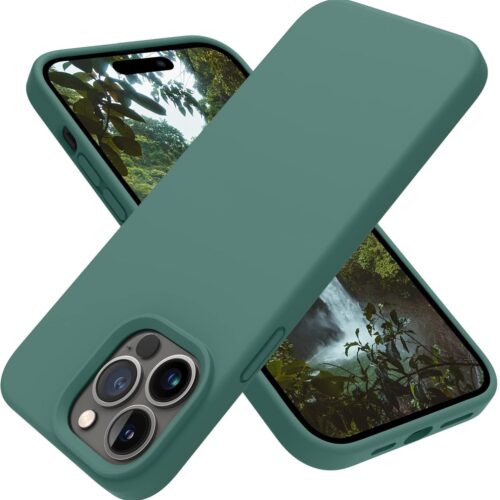 Designed for iPhone 14 Pro Case, Silicone Shockproof Slim Thin Phone Case for iPhone 14 Pro 6.1 inch (Pine Green)